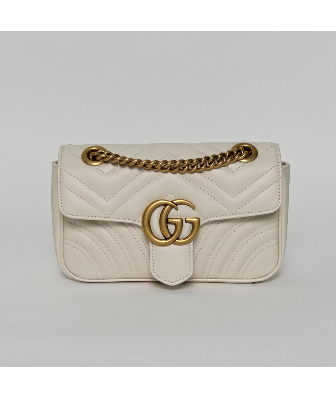 GUCCI Белая кожаная сумка через плечо, фото 2