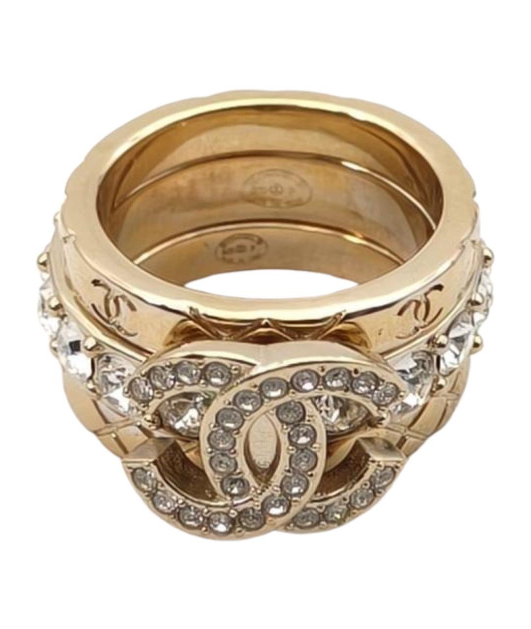 CHANEL Золотое металлическое кольцо, фото 1