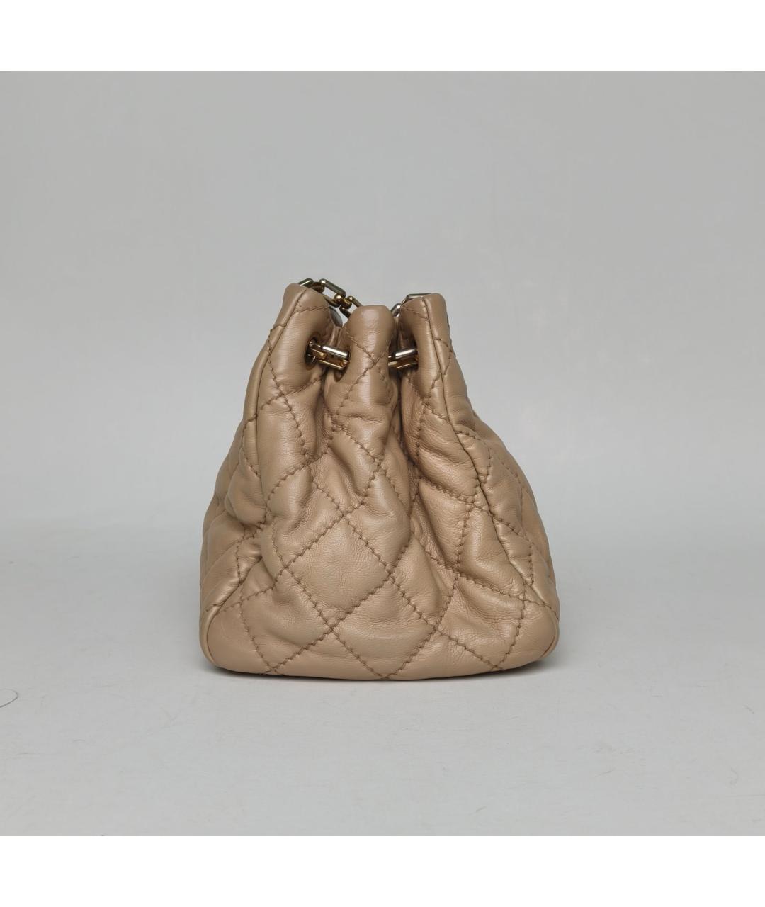 CHANEL Бежевая кожаная сумка через плечо, фото 5