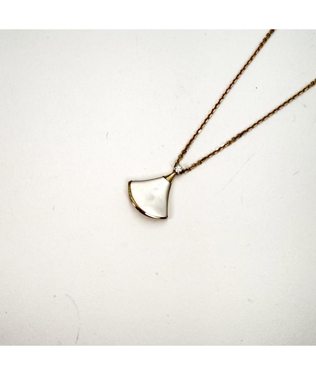 BVLGARI Белая подвеска из розового золота, фото 3