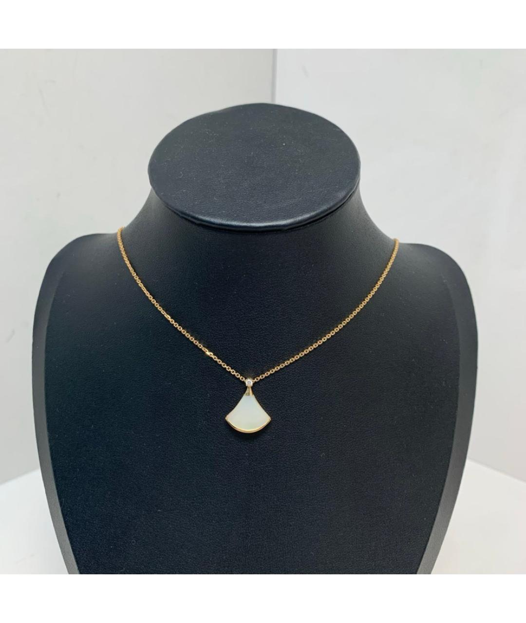 BVLGARI Белая подвеска из розового золота, фото 6