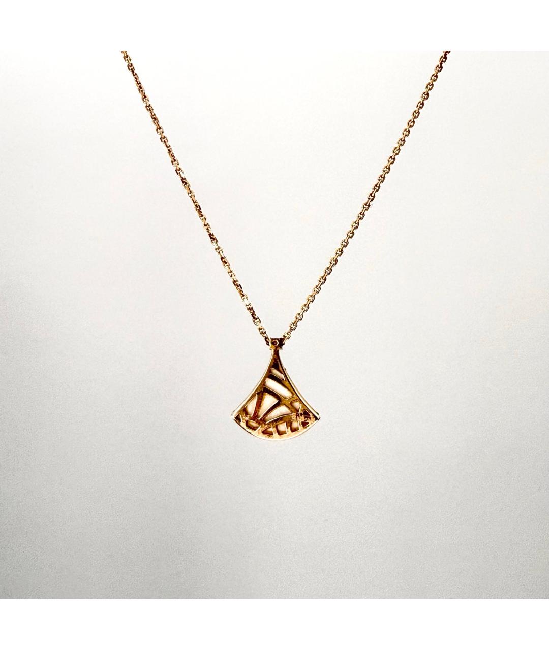 BVLGARI Белая подвеска из розового золота, фото 2
