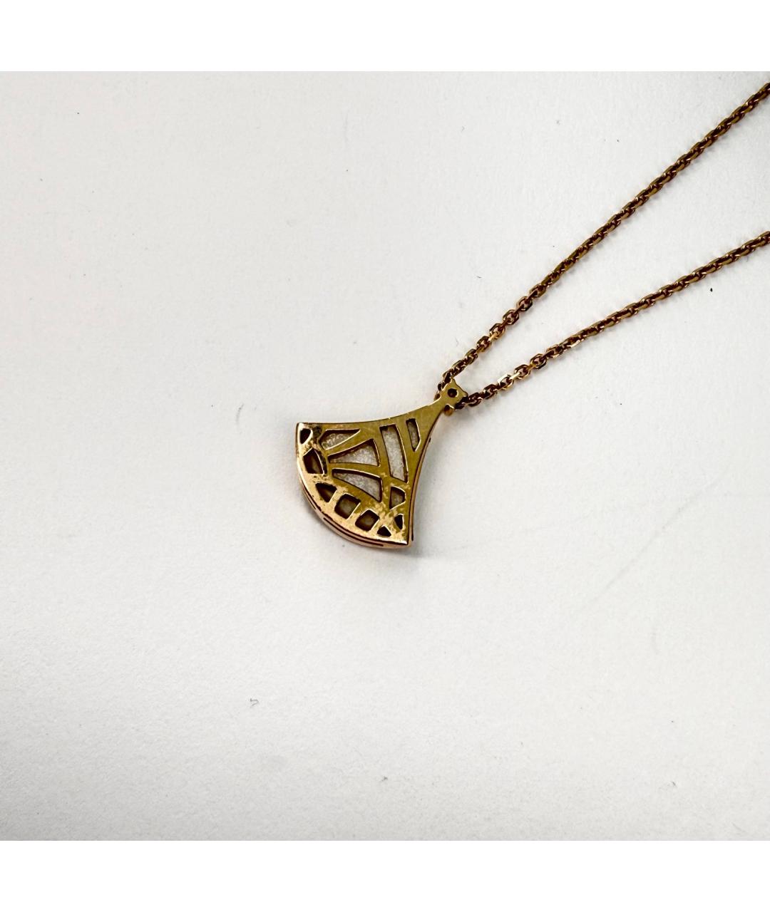 BVLGARI Белая подвеска из розового золота, фото 4