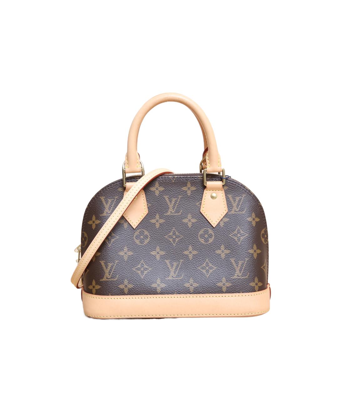 LOUIS VUITTON Коричневая кожаная сумка с короткими ручками, фото 10