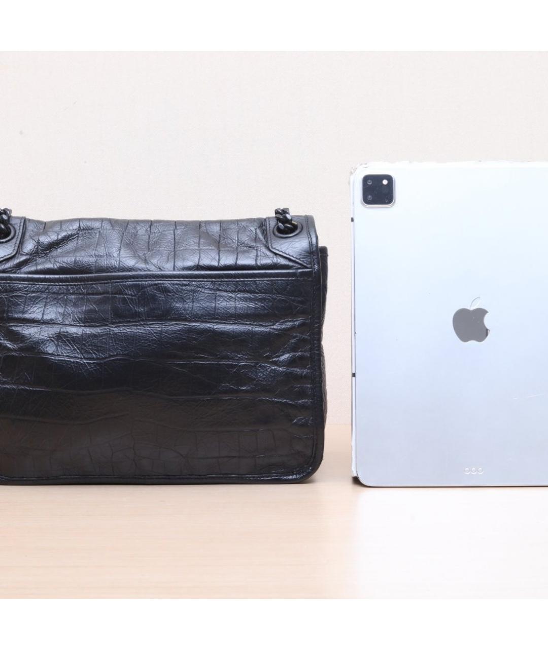 SAINT LAURENT Черная кожаная сумка через плечо, фото 7