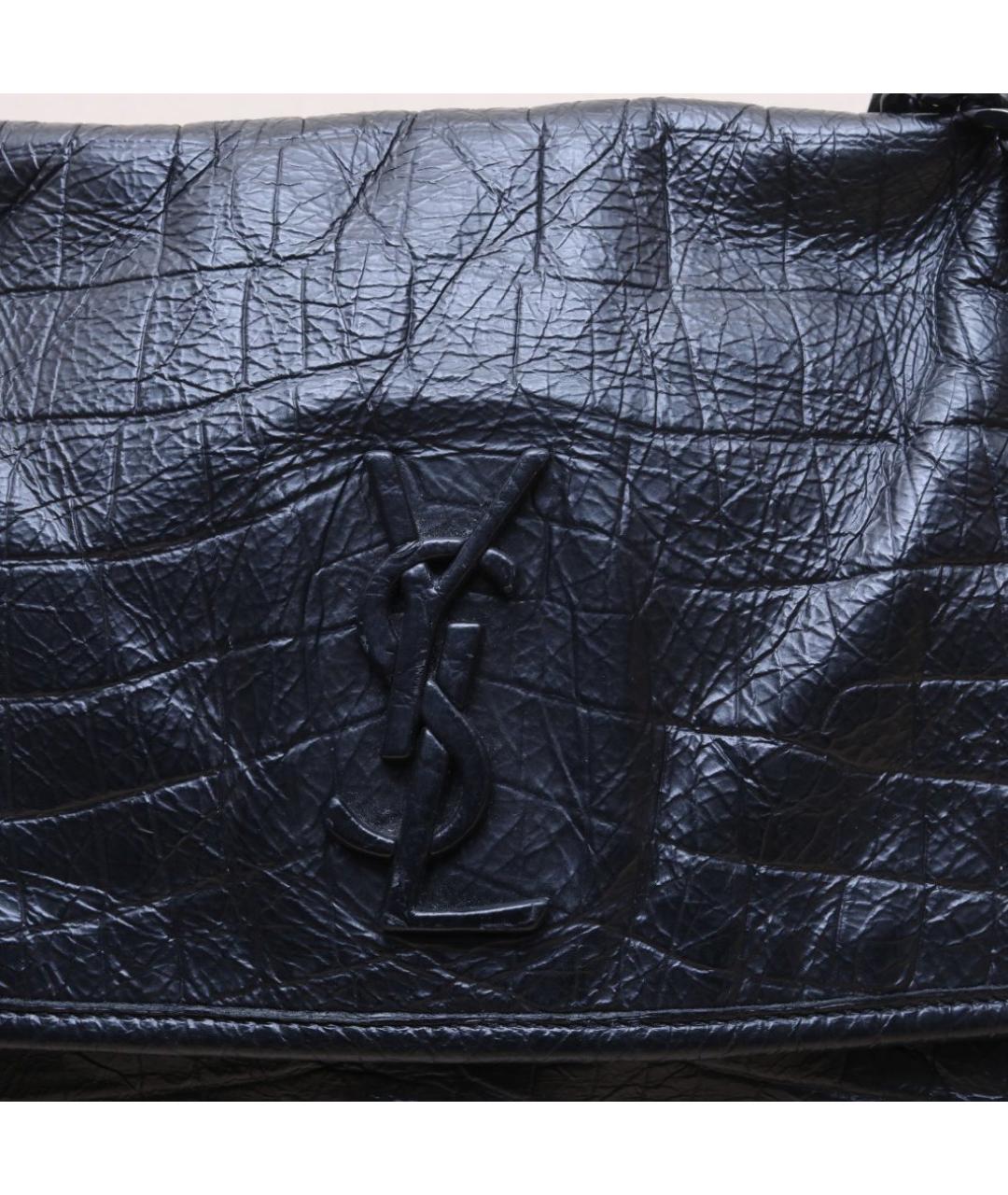 SAINT LAURENT Черная кожаная сумка через плечо, фото 8