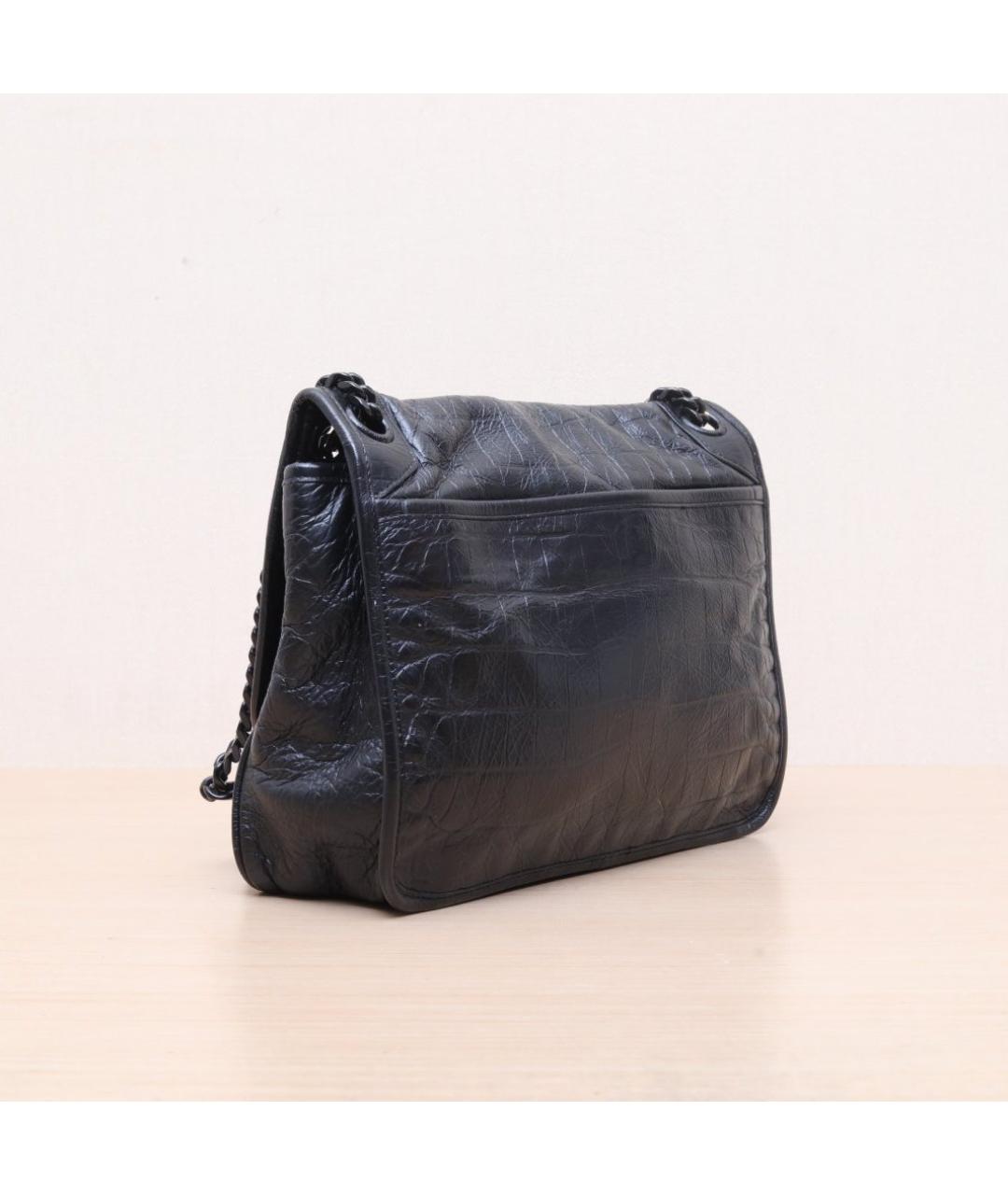 SAINT LAURENT Черная кожаная сумка через плечо, фото 6
