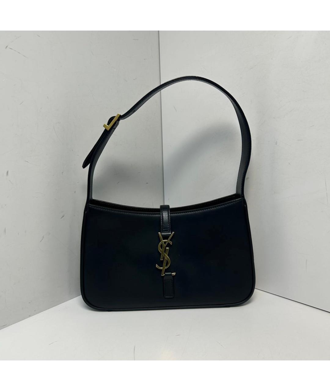 SAINT LAURENT Черная кожаная сумка через плечо, фото 9