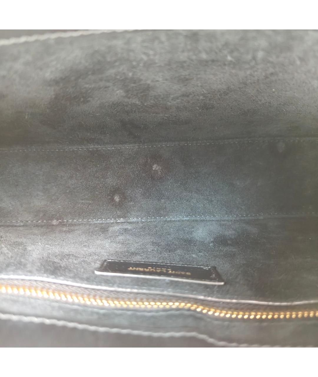 SAINT LAURENT Черная кожаная сумка через плечо, фото 8