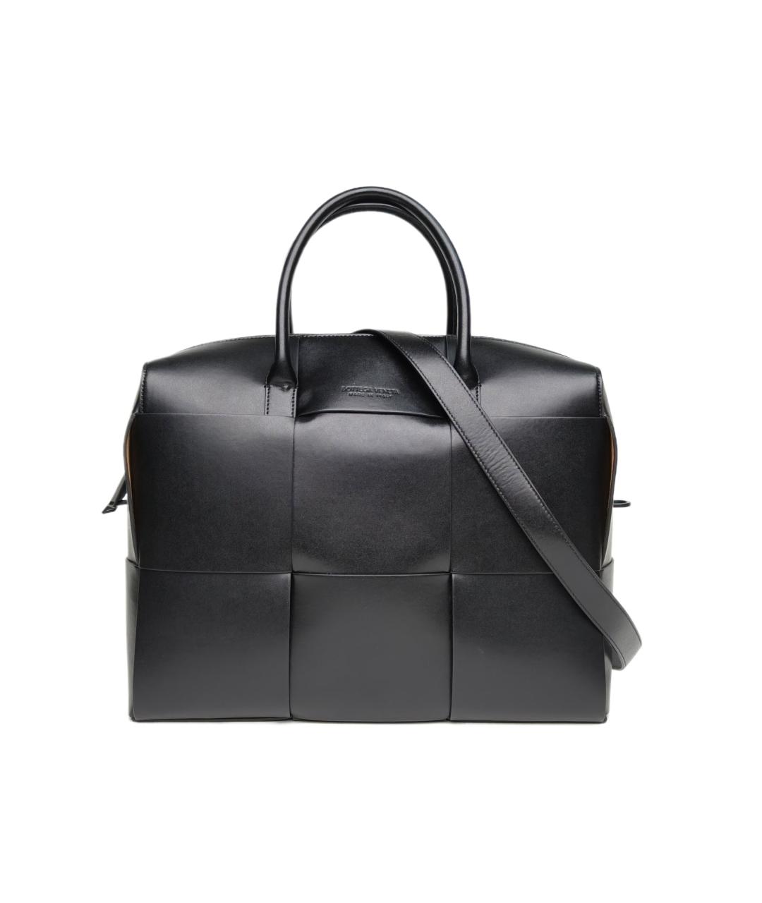 BOTTEGA VENETA Черный кожаный портфель, фото 10