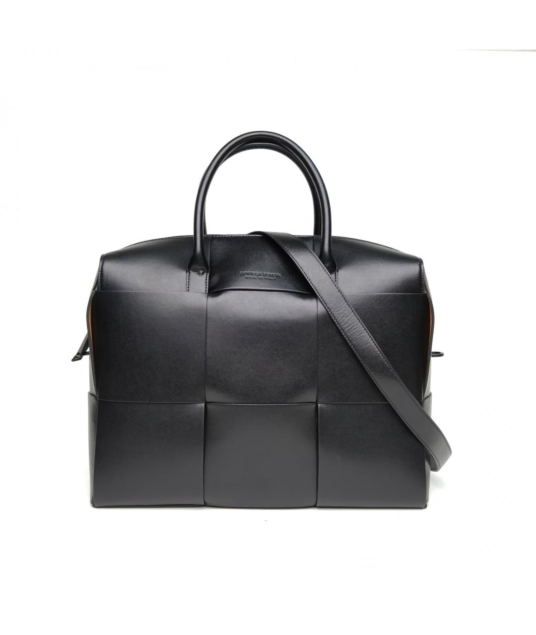 BOTTEGA VENETA Черный кожаный портфель, фото 2