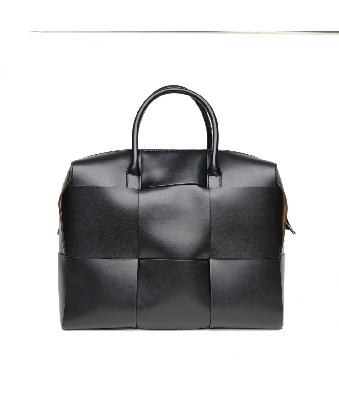 BOTTEGA VENETA Черный кожаный портфель, фото 4