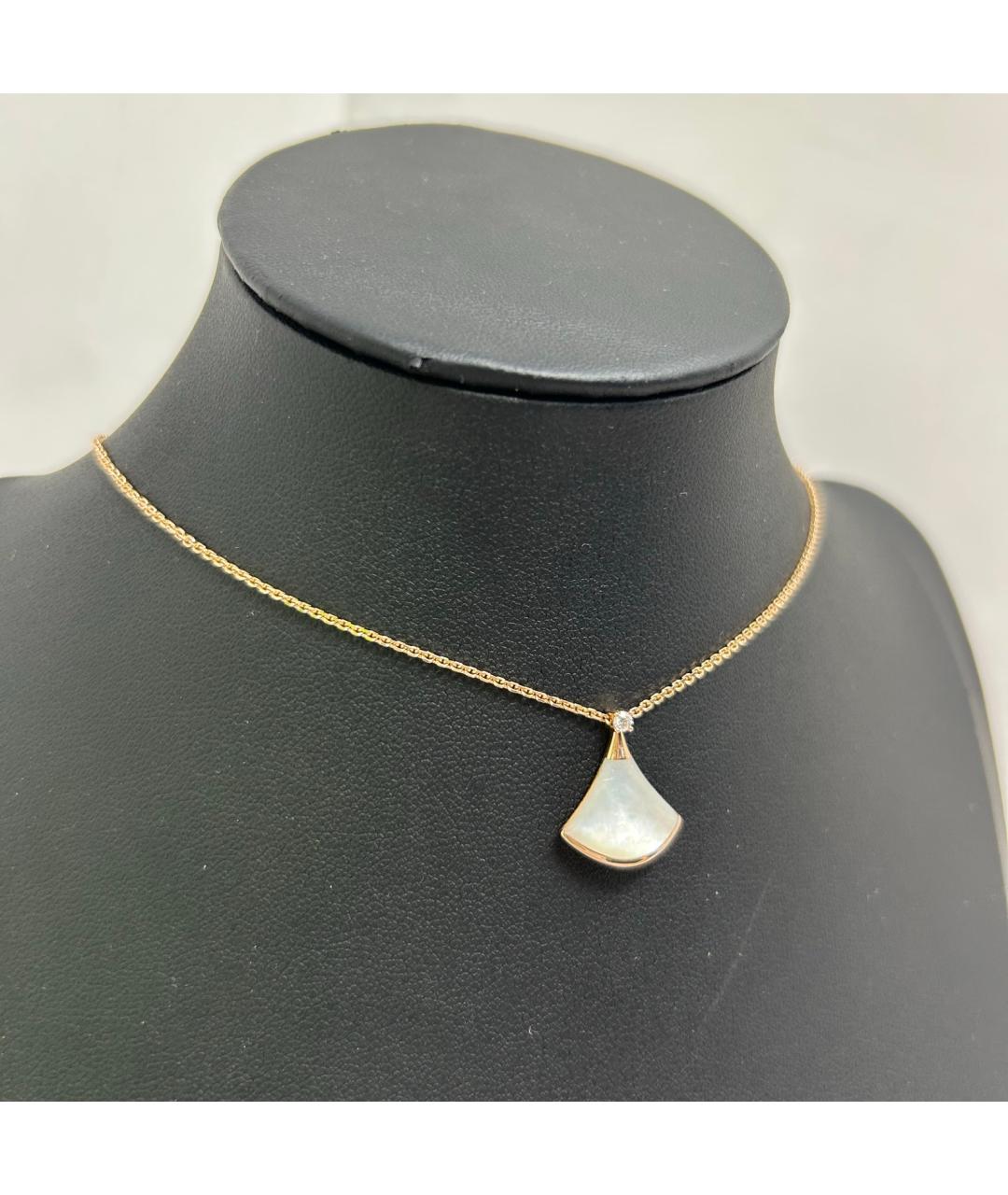 BVLGARI Белая подвеска из розового золота, фото 9