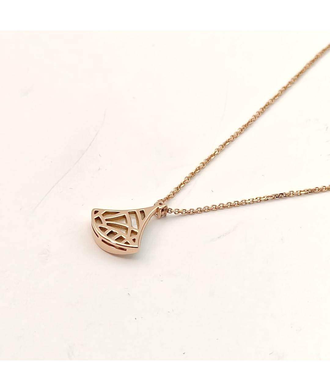 BVLGARI Белая подвеска из розового золота, фото 5