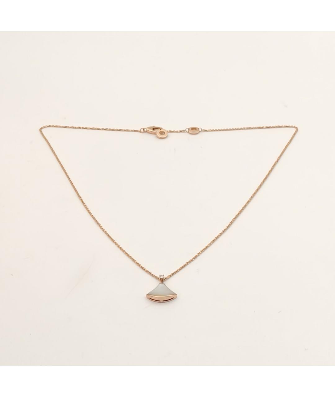 BVLGARI Белая подвеска из розового золота, фото 7