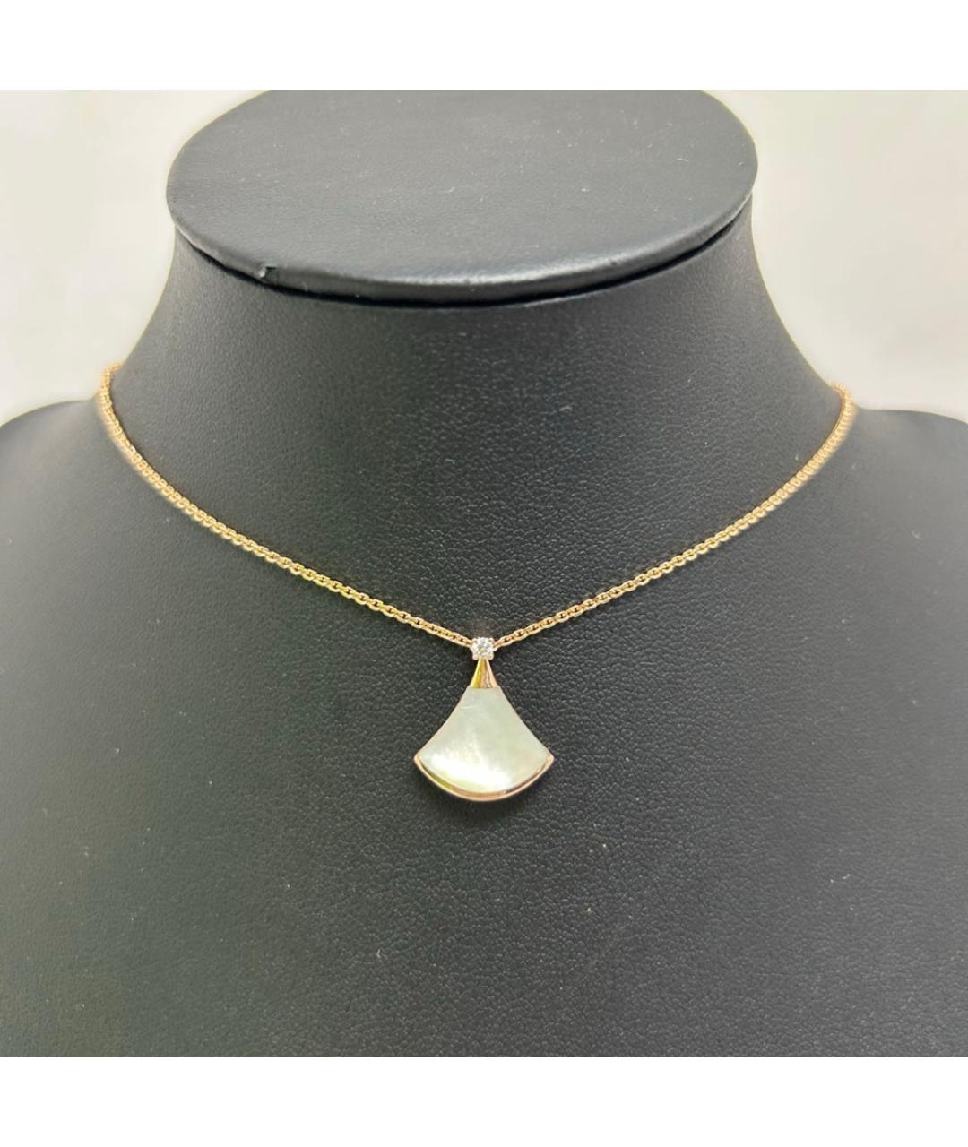 BVLGARI Белая подвеска из розового золота, фото 8