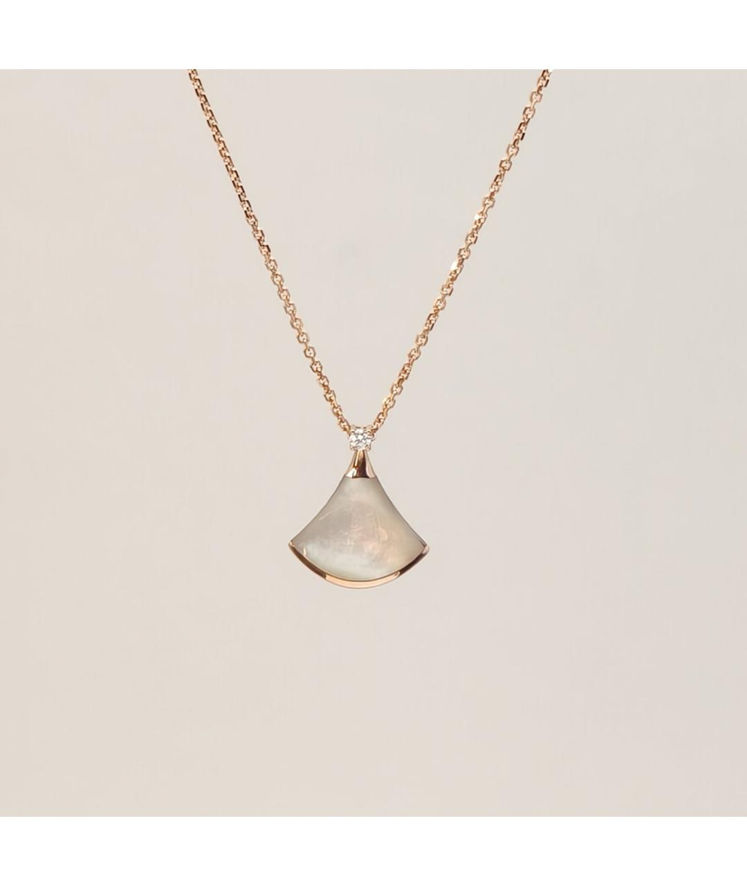 BVLGARI Белая подвеска из розового золота, фото 3