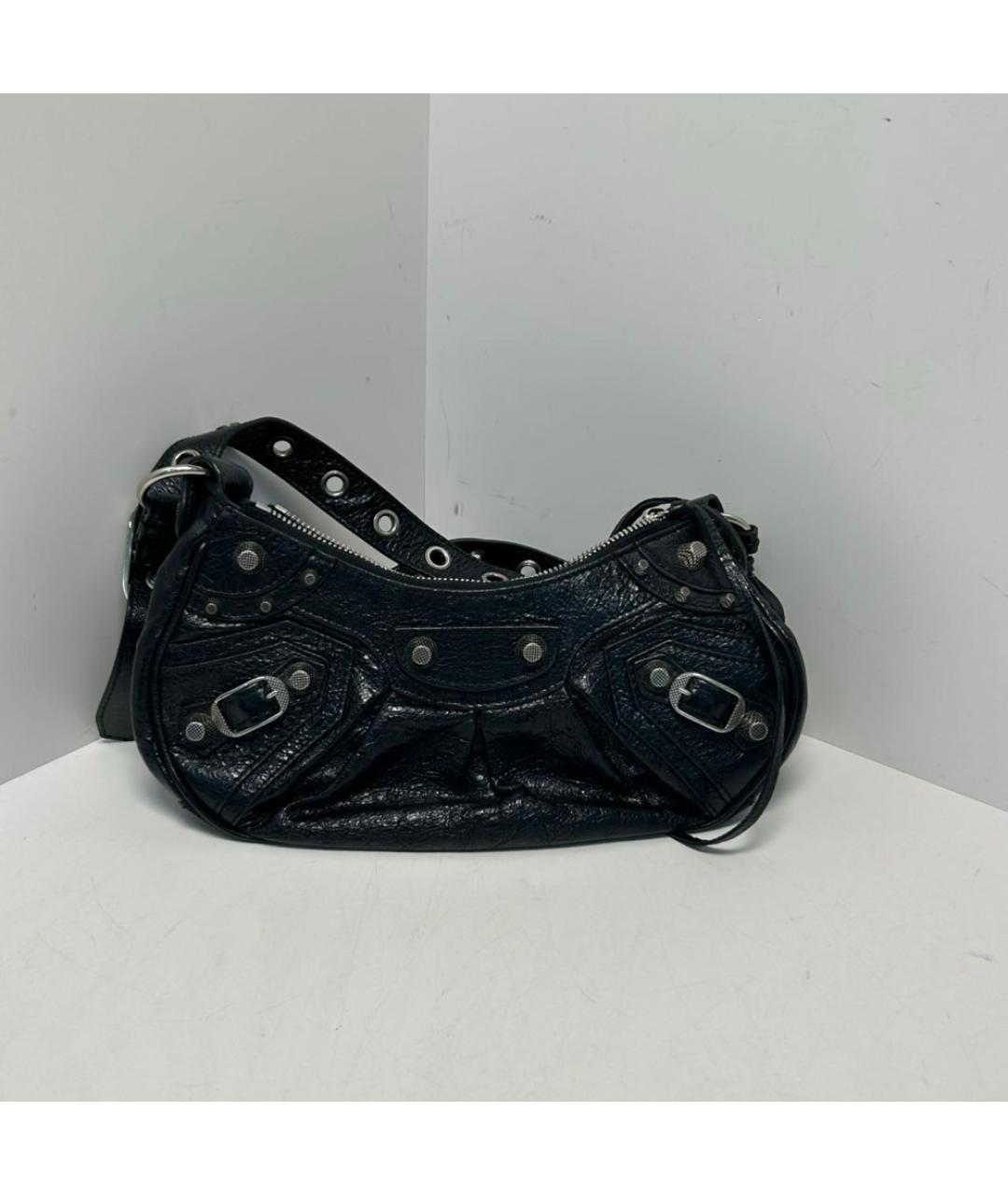 BALENCIAGA Черная кожаная сумка через плечо, фото 9