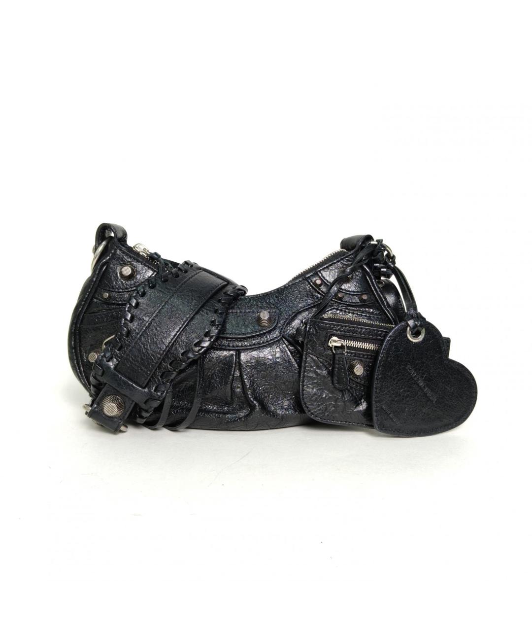 BALENCIAGA Черная кожаная сумка через плечо, фото 2