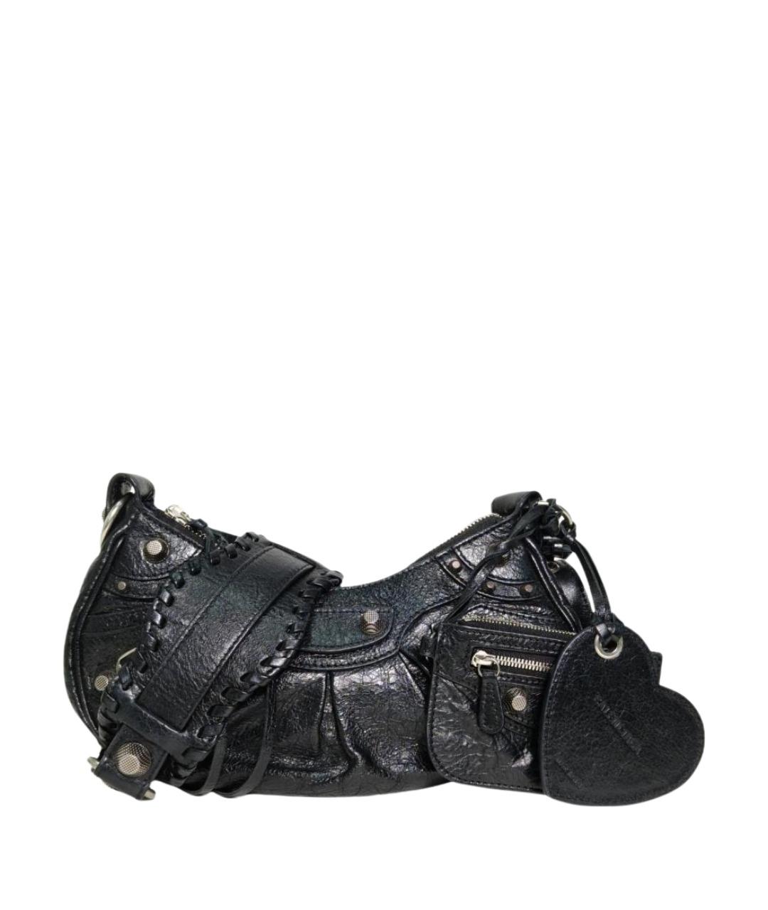 BALENCIAGA Черная кожаная сумка через плечо, фото 1