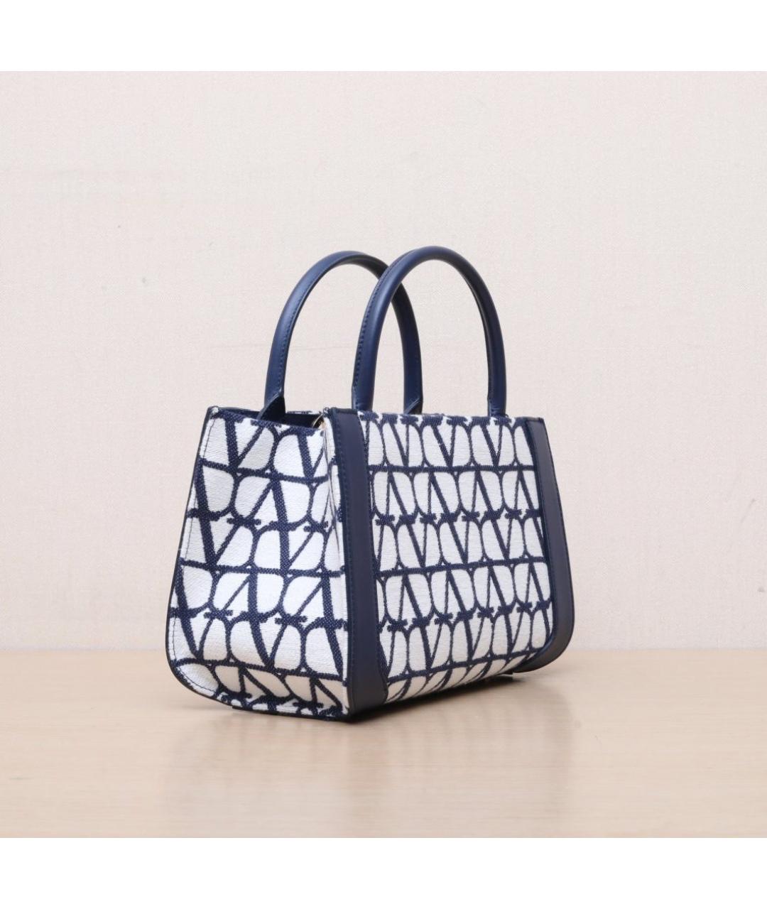 VALENTINO Синяя кожаная сумка тоут, фото 6