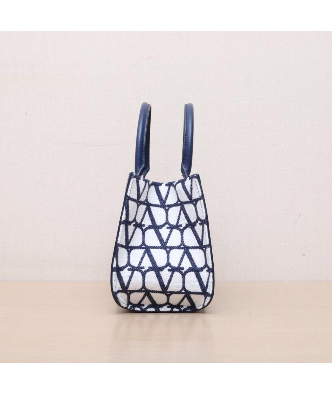 VALENTINO Синяя кожаная сумка тоут, фото 5