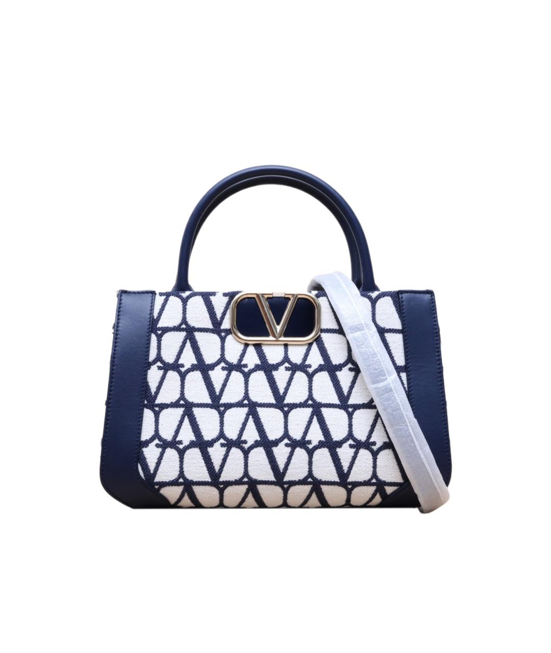 VALENTINO Синяя кожаная сумка тоут, фото 10