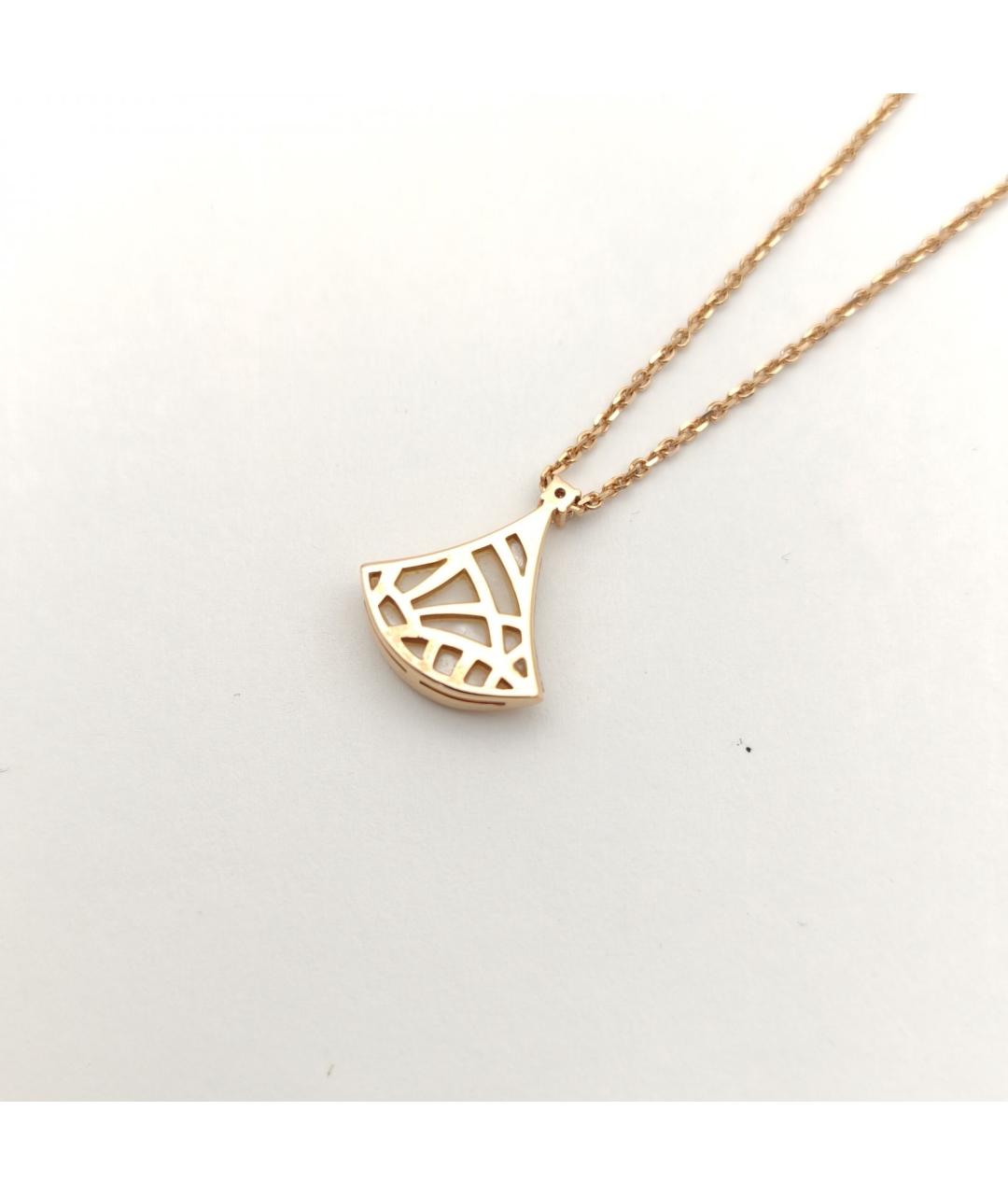 BVLGARI Белая подвеска из розового золота, фото 3