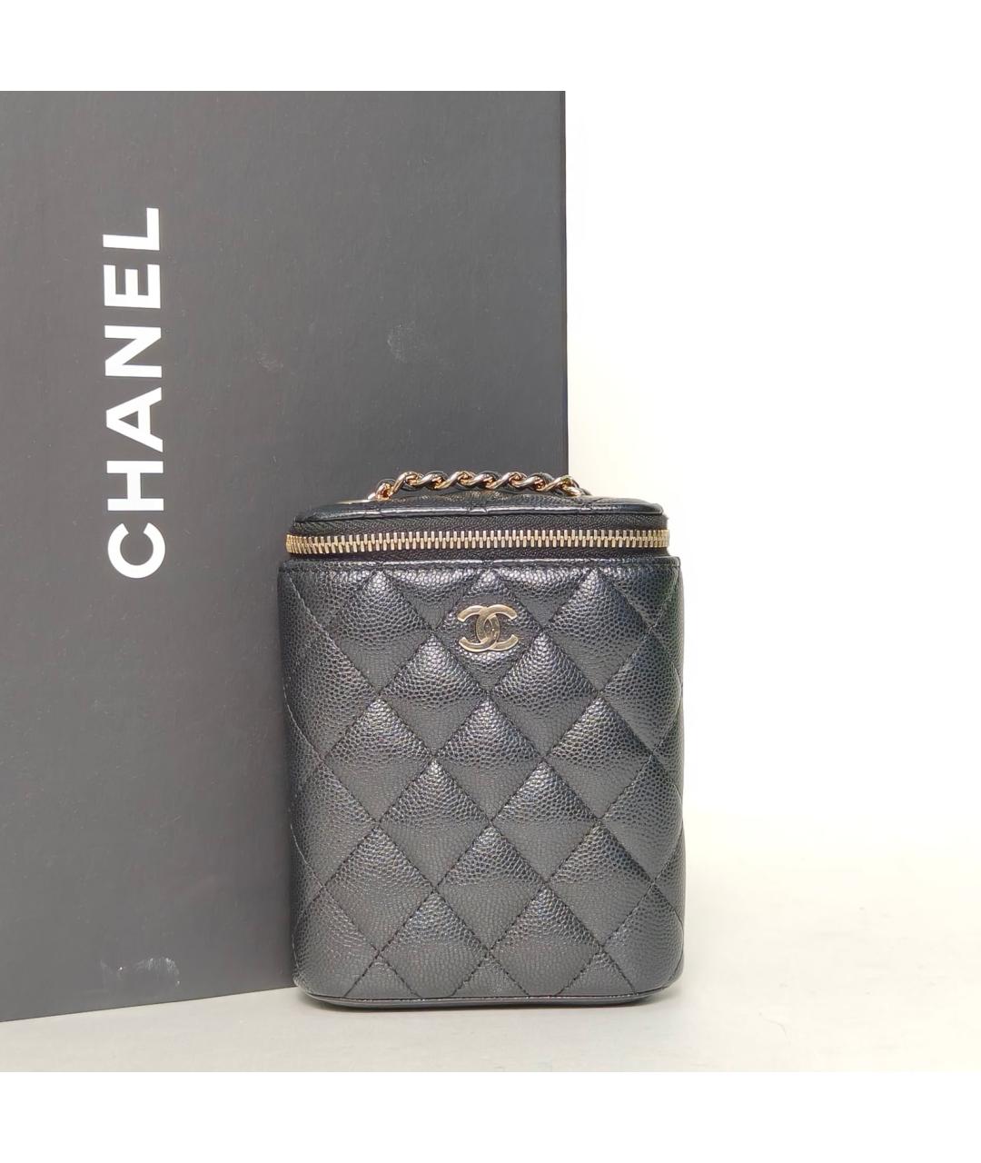 CHANEL Черная кожаная косметичка, фото 9