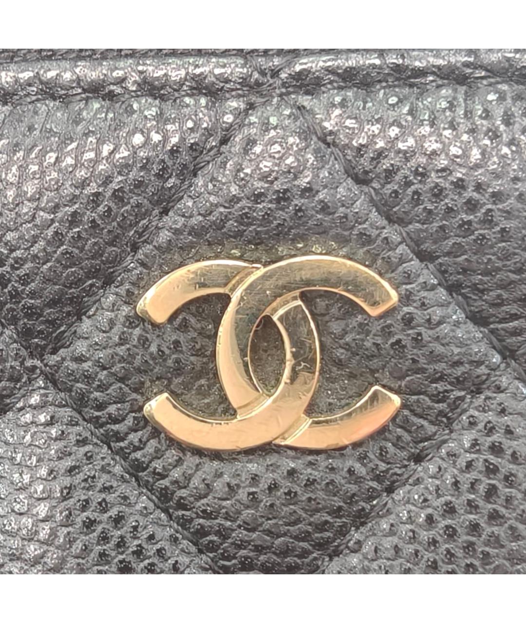 CHANEL Черная кожаная косметичка, фото 7