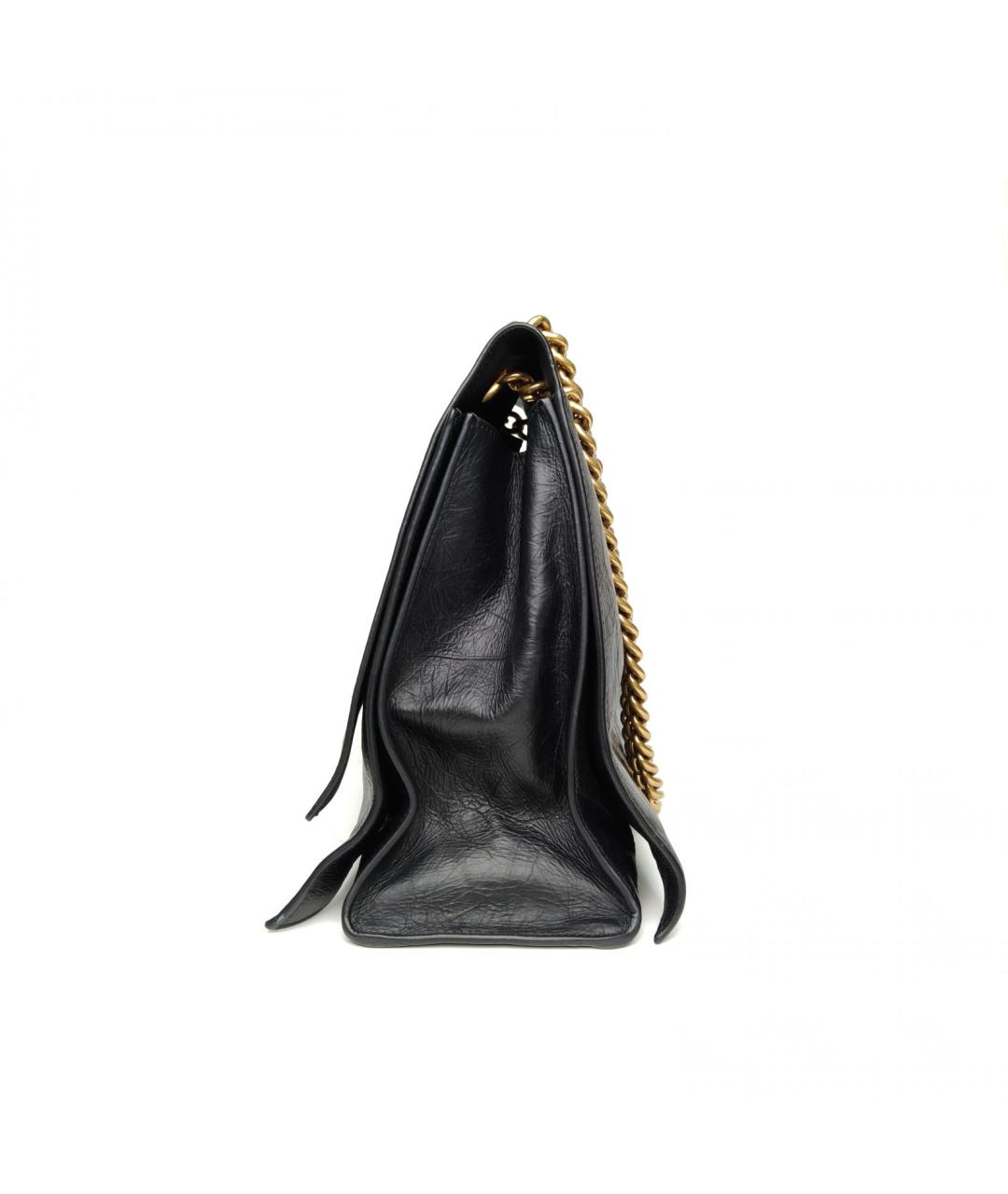 BALENCIAGA Черная кожаная сумка через плечо, фото 3