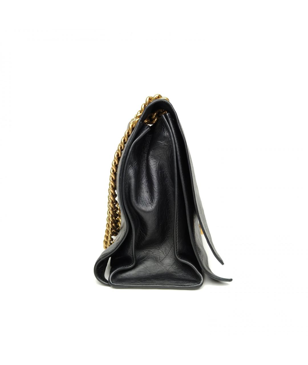 BALENCIAGA Черная кожаная сумка через плечо, фото 5