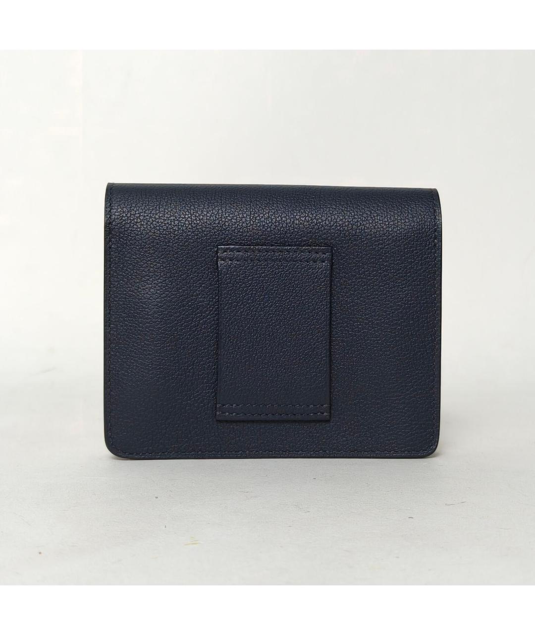 HERMES Темно-синий кожаный кошелек, фото 4