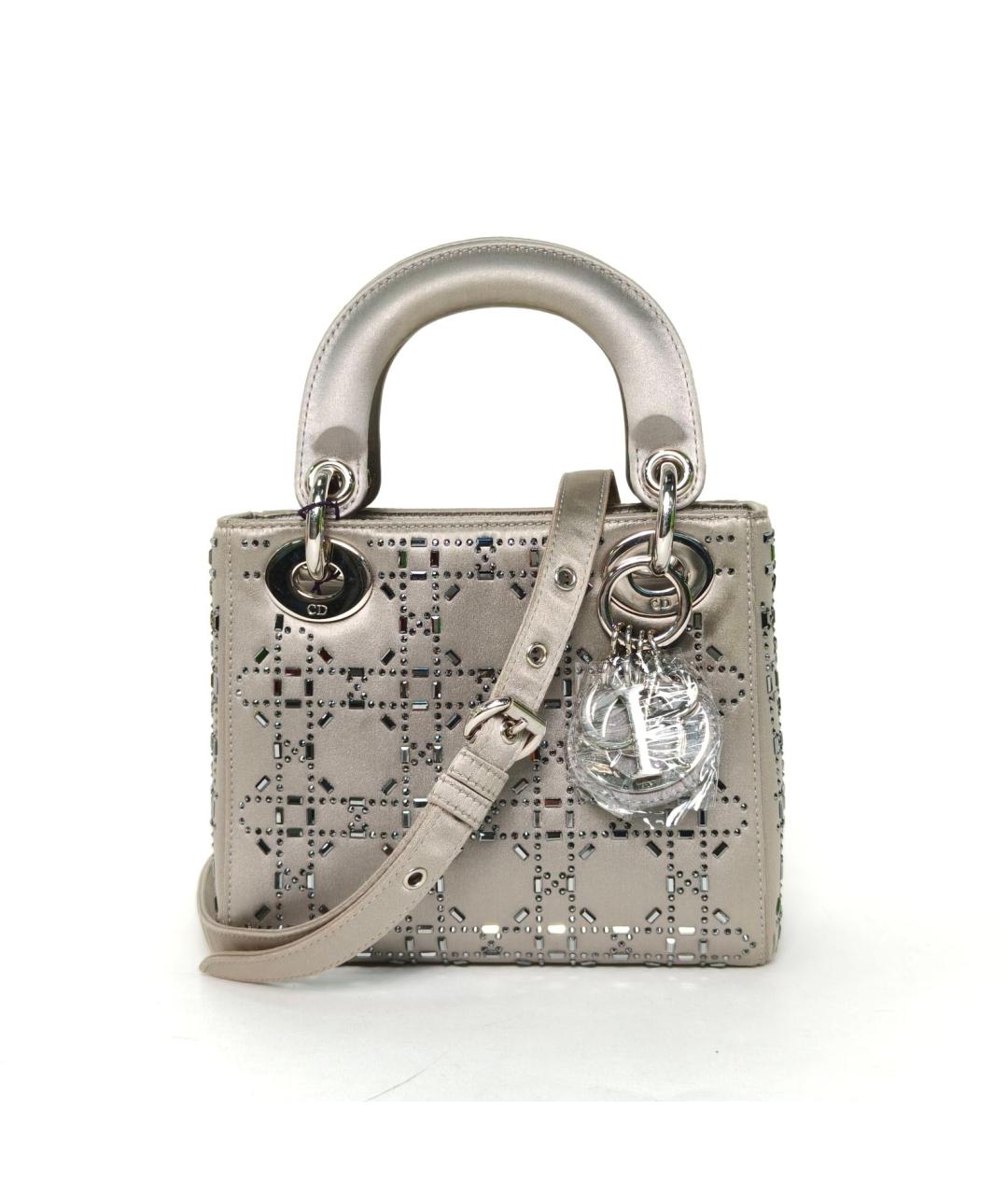 CHRISTIAN DIOR Серебряная кожаная сумка через плечо, фото 2