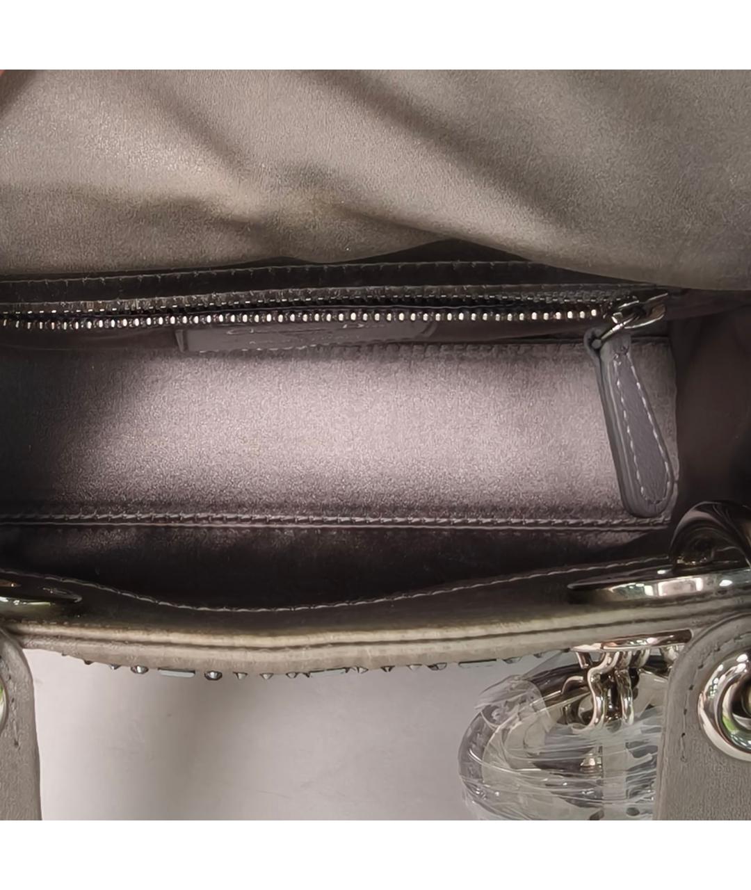 CHRISTIAN DIOR Серебряная кожаная сумка через плечо, фото 8