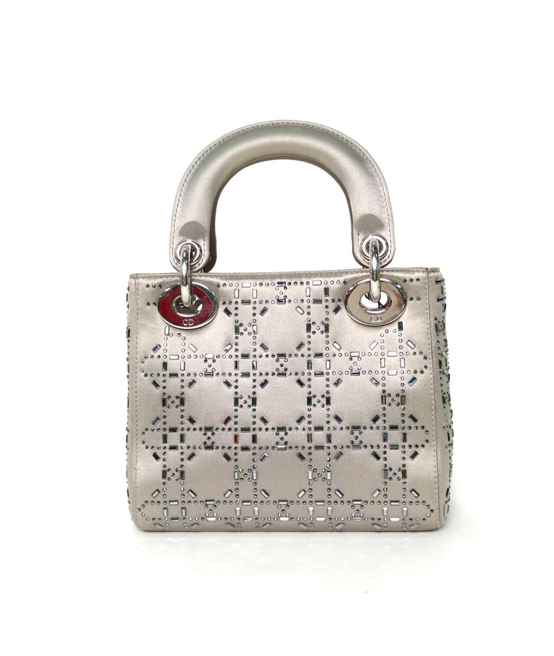 CHRISTIAN DIOR Серебряная кожаная сумка через плечо, фото 4
