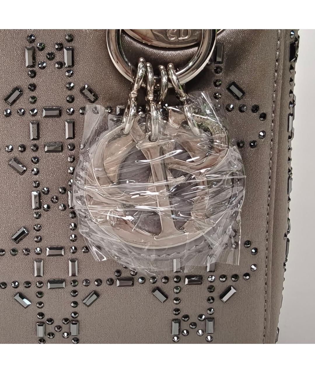 CHRISTIAN DIOR Серебряная кожаная сумка через плечо, фото 7