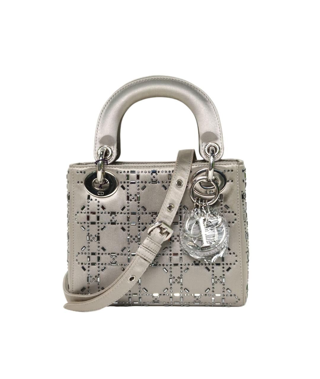 CHRISTIAN DIOR Серебряная кожаная сумка через плечо, фото 9
