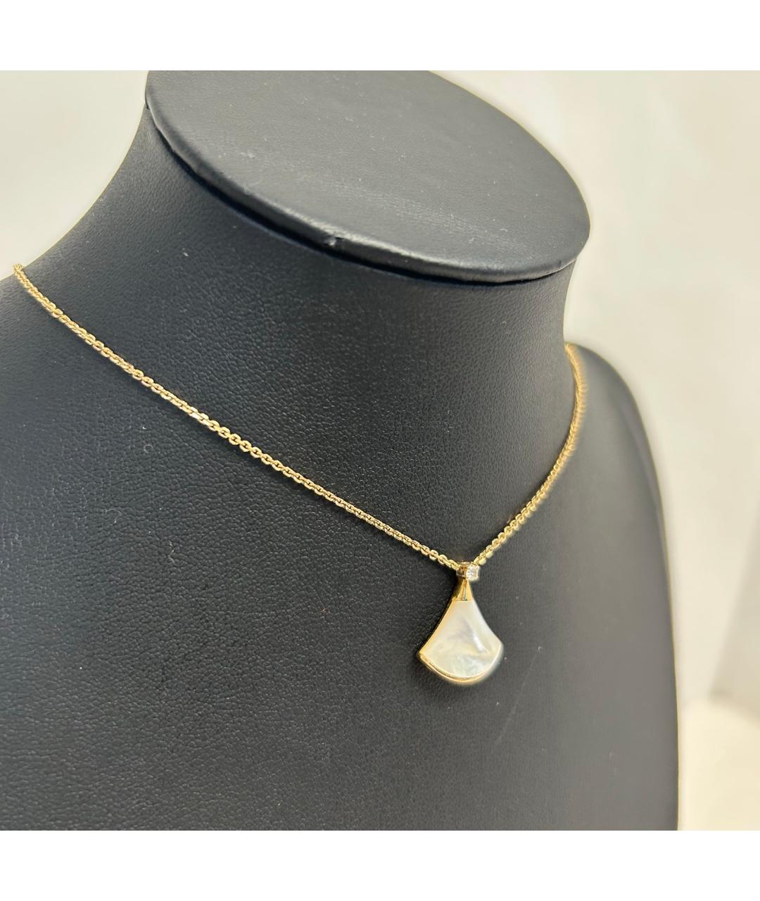 BVLGARI Белая подвеска из розового золота, фото 9