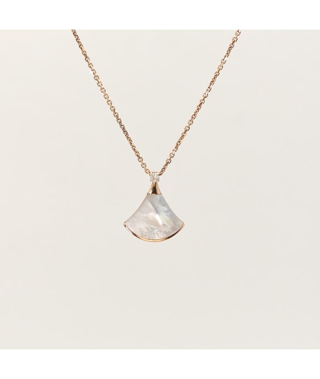 BVLGARI Белая подвеска из розового золота, фото 3