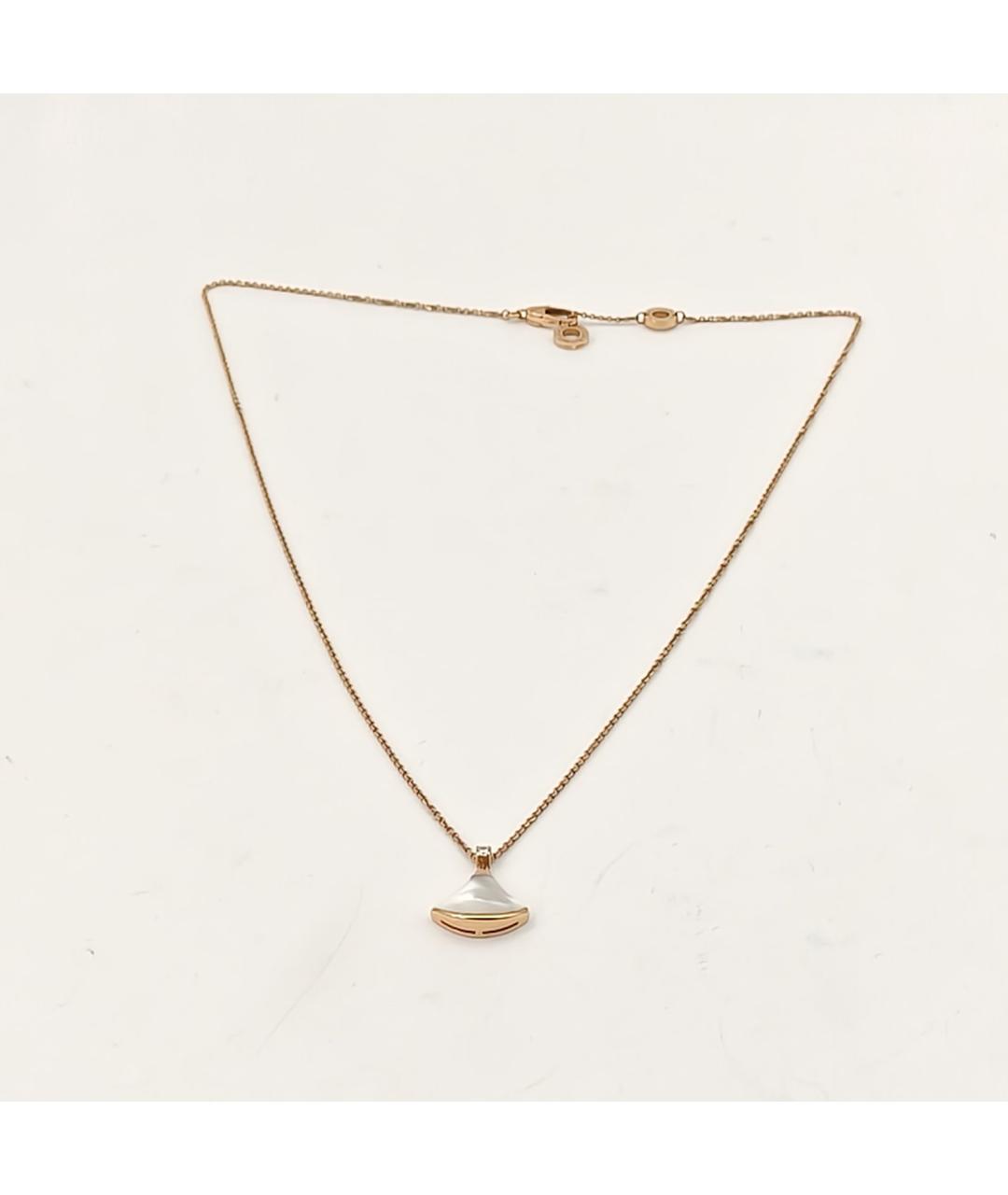 BVLGARI Белая подвеска из розового золота, фото 7