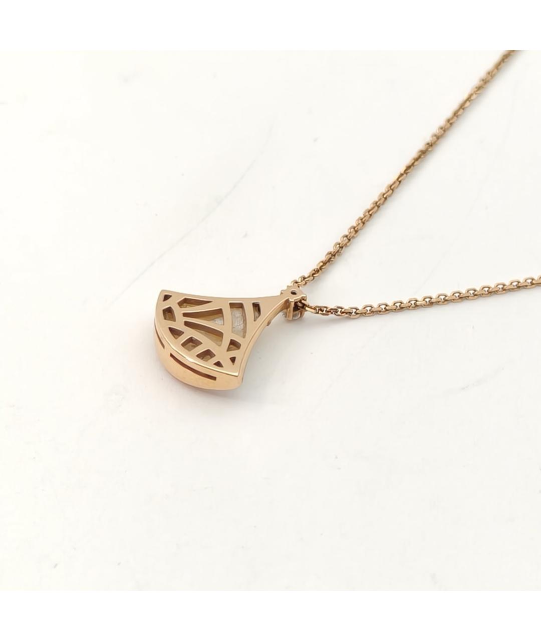 BVLGARI Белая подвеска из розового золота, фото 5