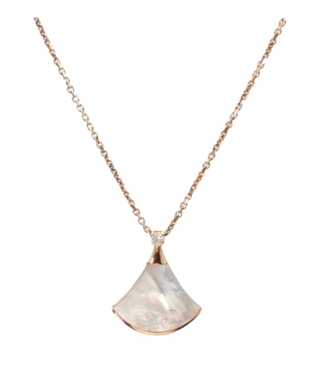 BVLGARI Белая подвеска из розового золота, фото 1