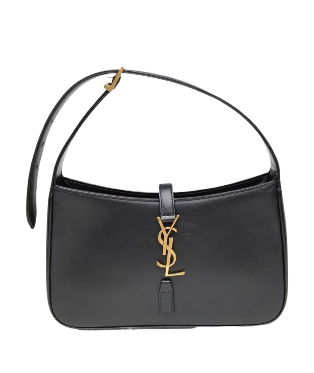SAINT LAURENT Черная кожаная сумка через плечо, фото 1