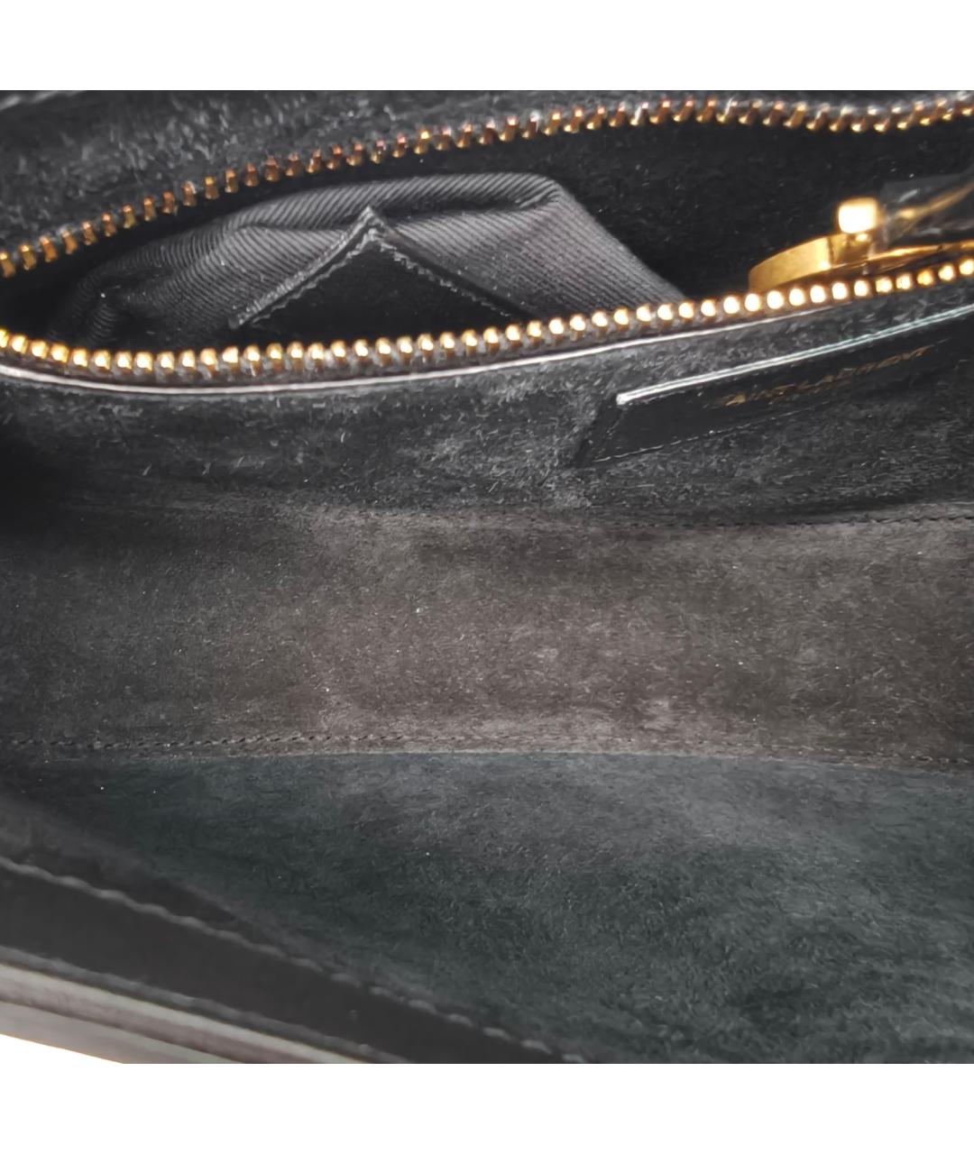 SAINT LAURENT Черная кожаная сумка через плечо, фото 7