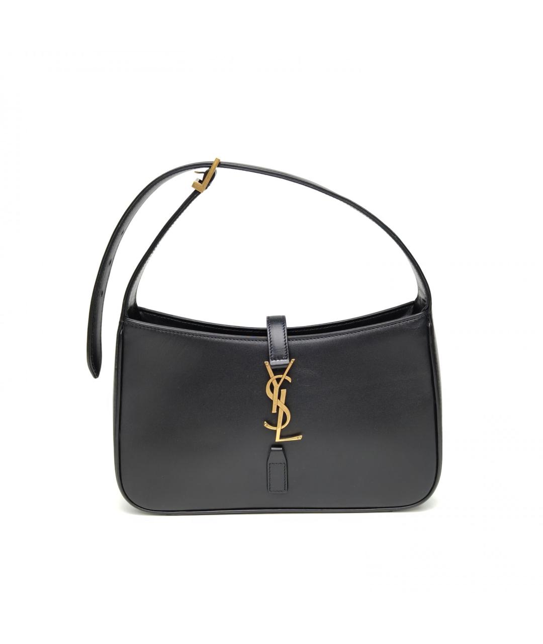 SAINT LAURENT Черная кожаная сумка через плечо, фото 2
