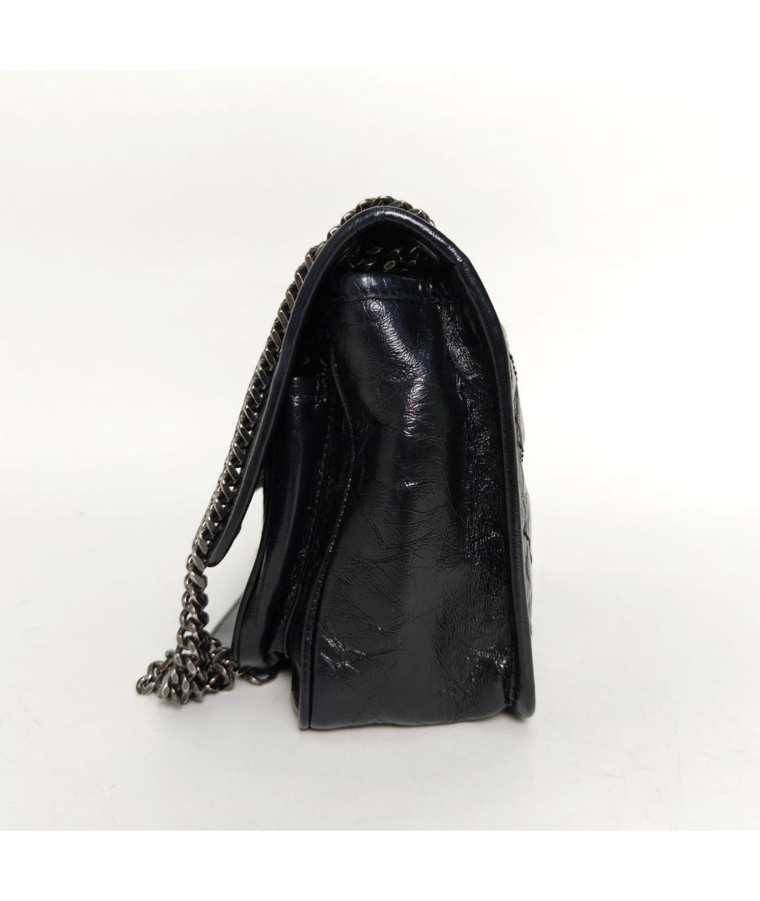 SAINT LAURENT Черная кожаная сумка через плечо, фото 5