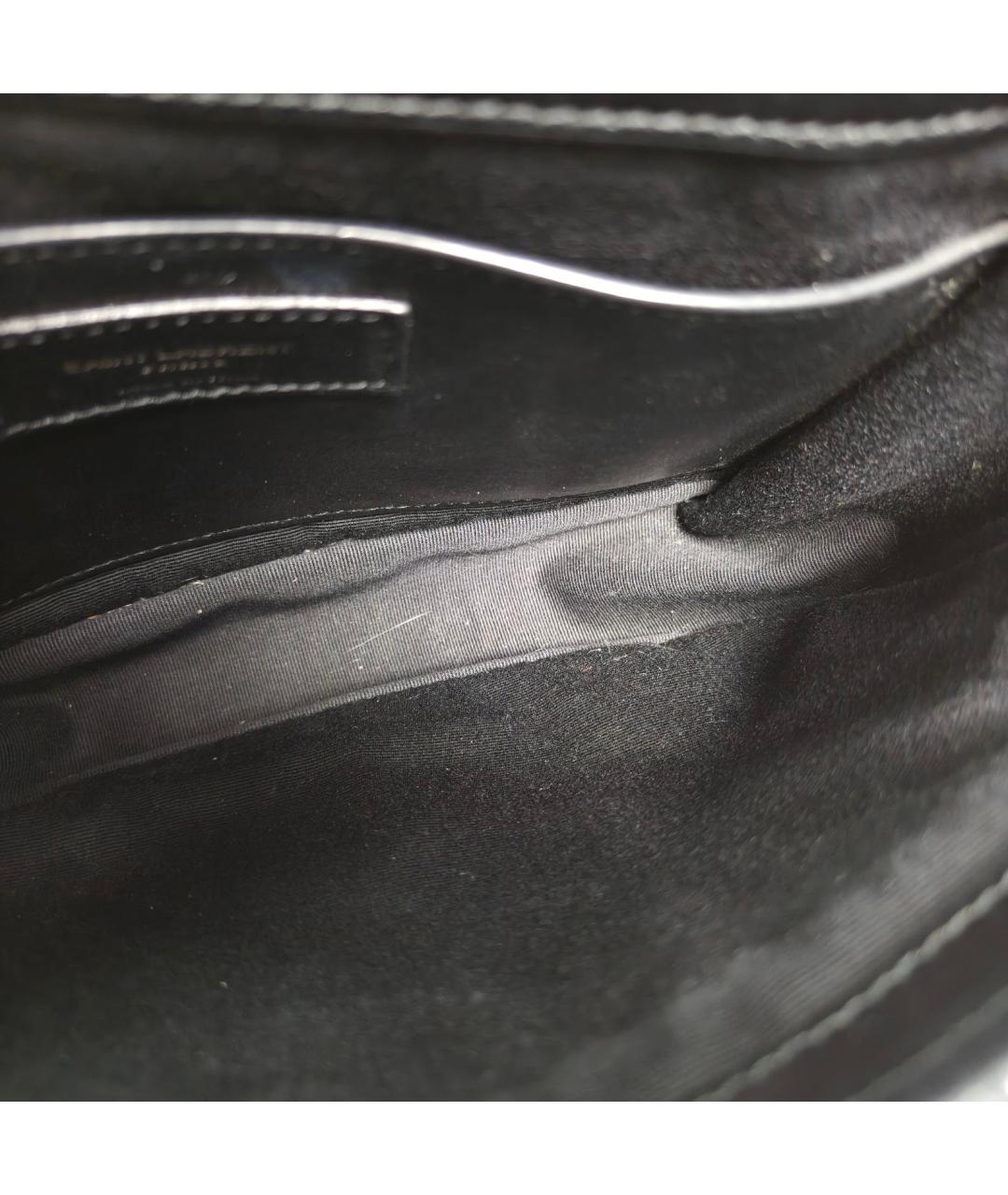 SAINT LAURENT Черная кожаная сумка через плечо, фото 8