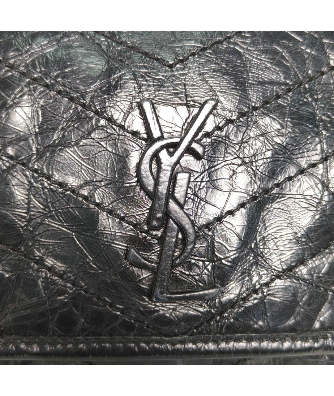 SAINT LAURENT Черная кожаная сумка через плечо, фото 7