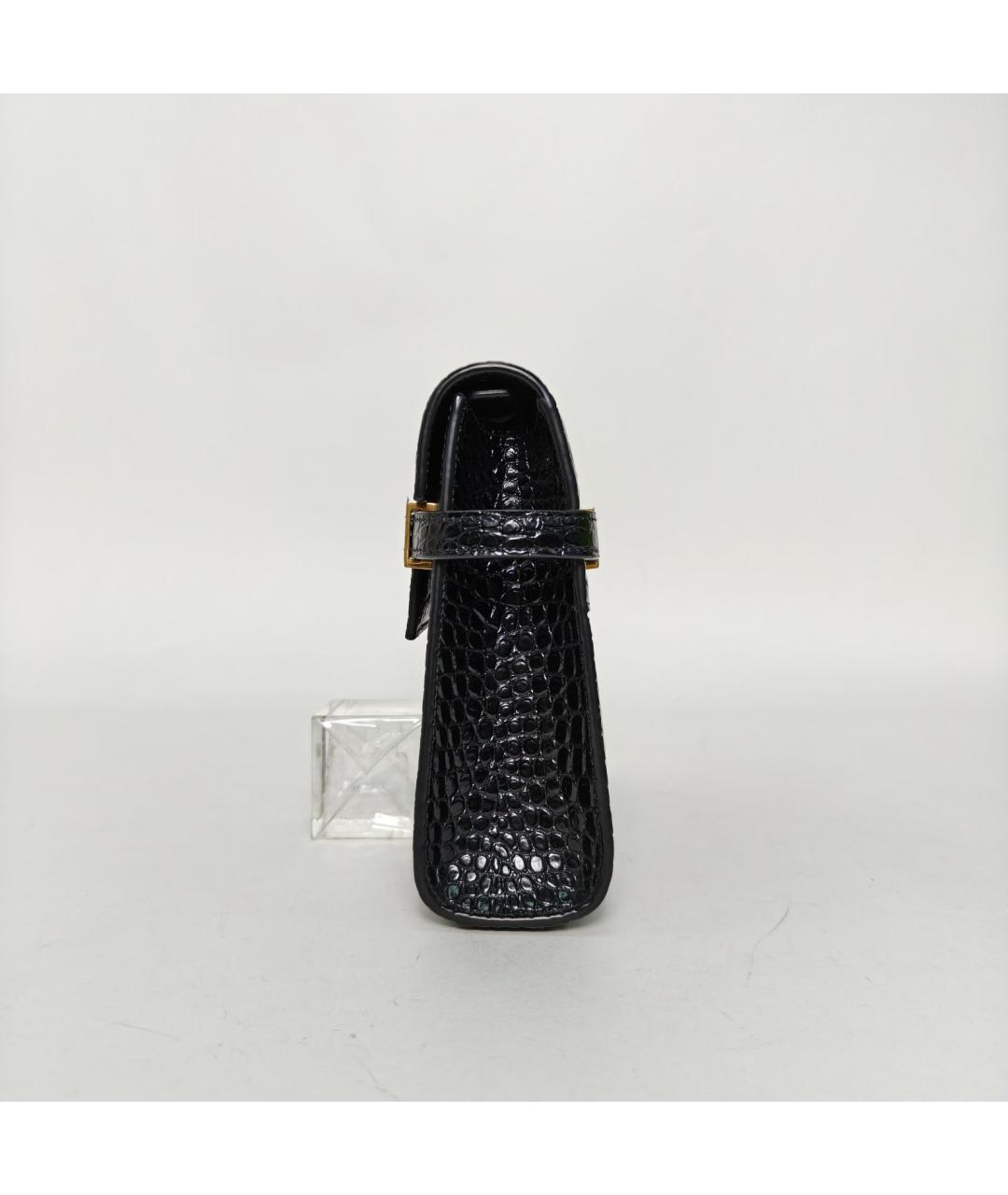 SAINT LAURENT Черная кожаная сумка через плечо, фото 3